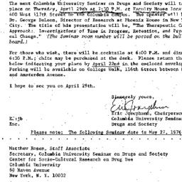 Announcements, 1976-04-01. ...