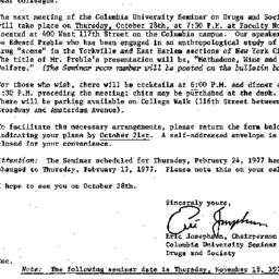 Announcements, 1976-10-07. ...