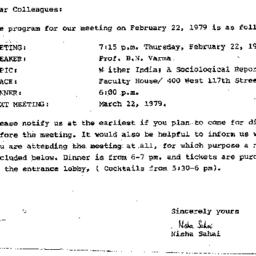 Announcements, 1979-02-10. ...