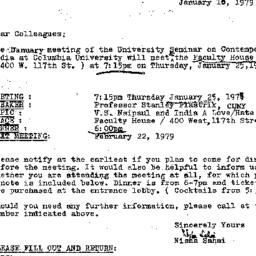 Announcements, 1979-01-10. ...