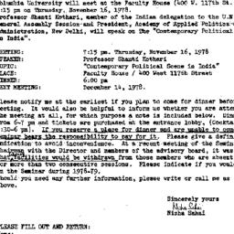 Announcements, 1978-11-02. ...