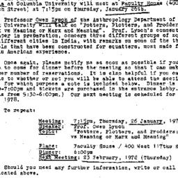 Announcements, 1978-01-16. ...