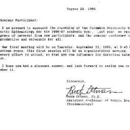 Announcements, 1986-09-11. ...