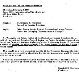 Announcements, 1990-01-10. ...