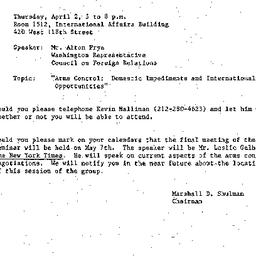 Announcements, 1987-03-20. ...