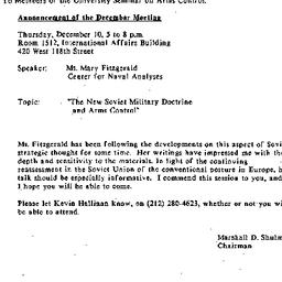Announcements, 1987-11-12. ...