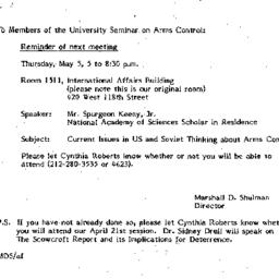Announcements, 1983-04-15. ...
