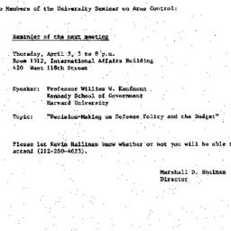 Announcements, 1986-03-14. ...