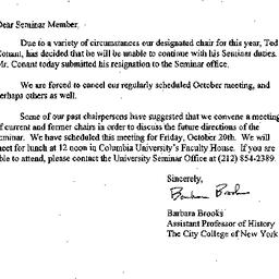 Announcements, 1995-10-06. ...