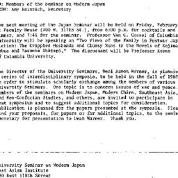 Announcements, 1980-02-08. ...