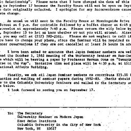 Announcements, 1982-09-17. ...