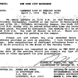 Announcements, 1994-03-09. ...