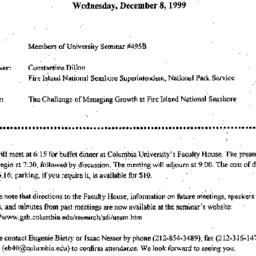 Announcements, 1999-12-08. ...