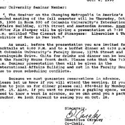 Announcements, 1990-10-08. ...