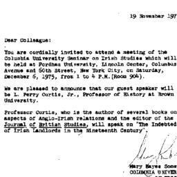 Announcements, 1975-11-19. ...