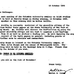 Announcements, 1986-10-18. ...