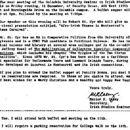Announcements, 1987-11-23. ...