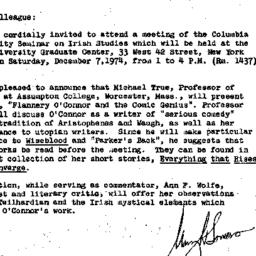 Announcements, 1974-11-27. ...