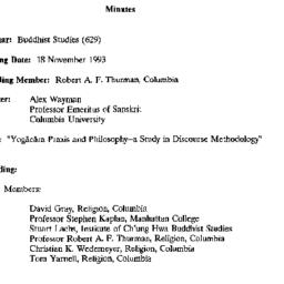 Minutes, 1993-11-18. Buddhi...