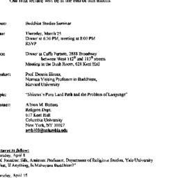 Announcements, 1999-03-15. ...