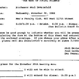 Announcements, 1968-11-20. ...