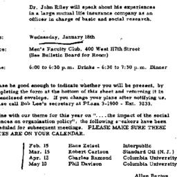 Announcements, 1967-01-18. ...