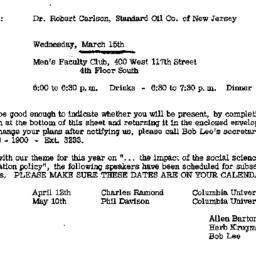 Announcements, 1967-03-15. ...