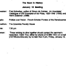 Announcements, 1996-01-16. ...