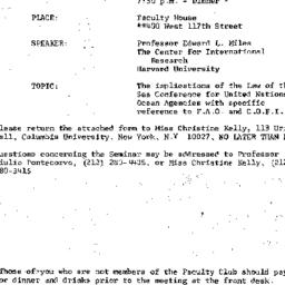 Announcements, 1973-12-06. ...