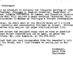 Announcements, 1984-01-23. ...