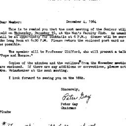 Announcements, 1964-12-04. ...