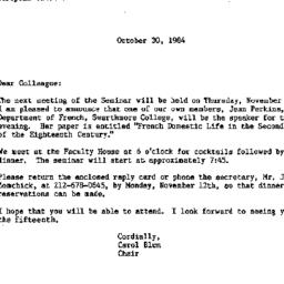 Announcements, 1984-10-30. ...