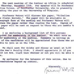 Announcements, 1963-12-06. ...