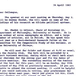 Announcements, 1963-04-24. ...