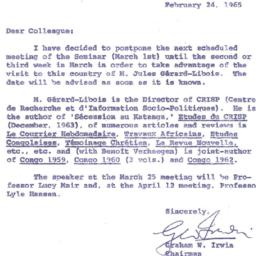 Announcements, 1965-02-24. ...