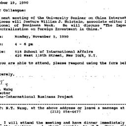 Announcements, 1990-10-19. ...