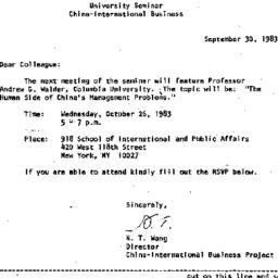 Announcements, 1983-09-30. ...