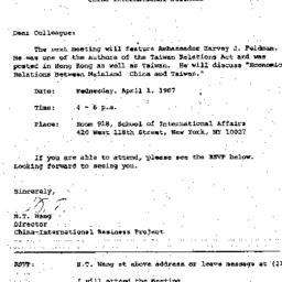 Announcements, 1987-04-01. ...