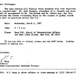 Announcements, 1987-02-23. ...