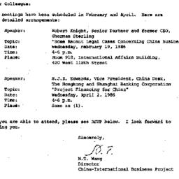 Announcements, 1986-01-27. ...