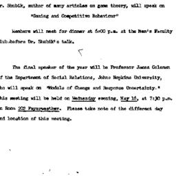 Announcements, 1962-04-27. ...