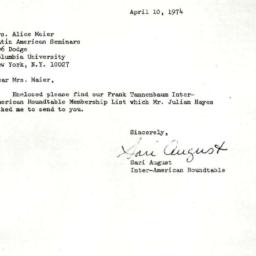 Correspondence, 1974-04-10....
