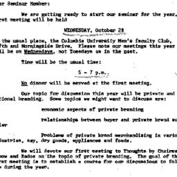 Announcements, 1970-10-12. ...