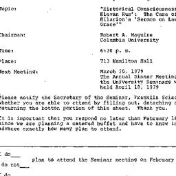 Announcements, 1979-02-23. ...