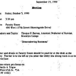 Announcements, 1990-09-19. ...