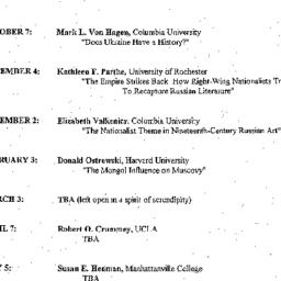 Schedules, Slavic History a...