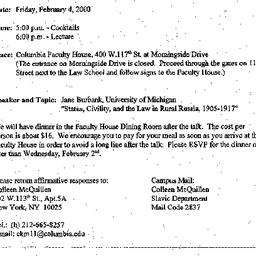 Announcements, 2000-01-20. ...