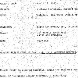 Announcements, 1973-04-27. ...