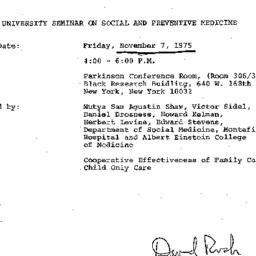 Announcements, 1975-11-07. ...