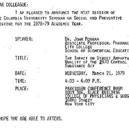 Announcements, 1979-03-08. ...